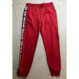 True Religion Side Taping Sweatpants Adult Medium Red Drawstrings Comfort Mens.